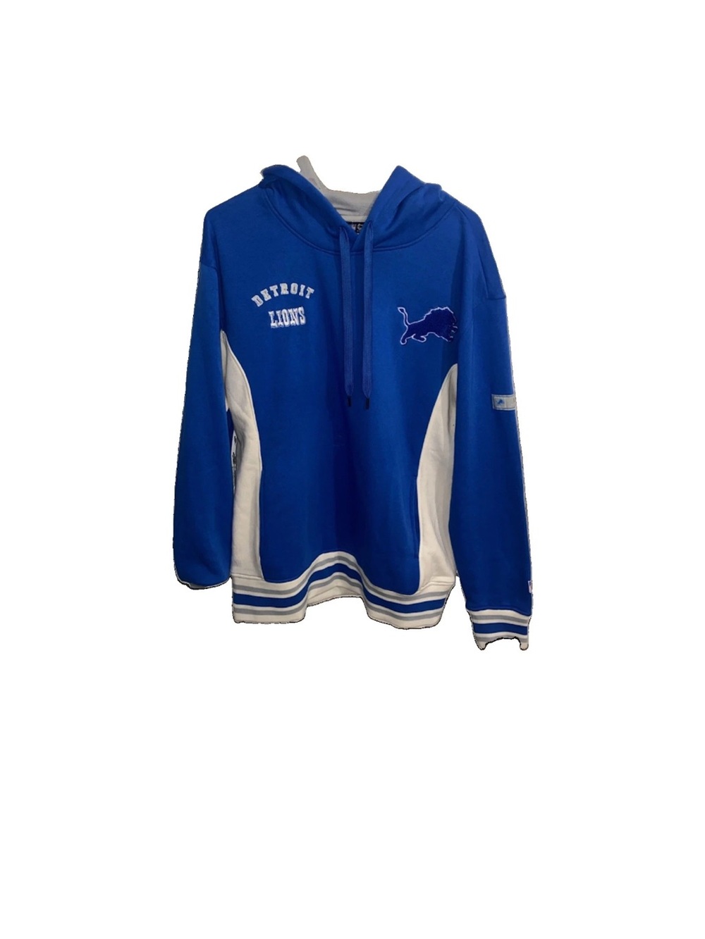 NFL Detroit Lions Royal Blue & White pull over sweatshirt size